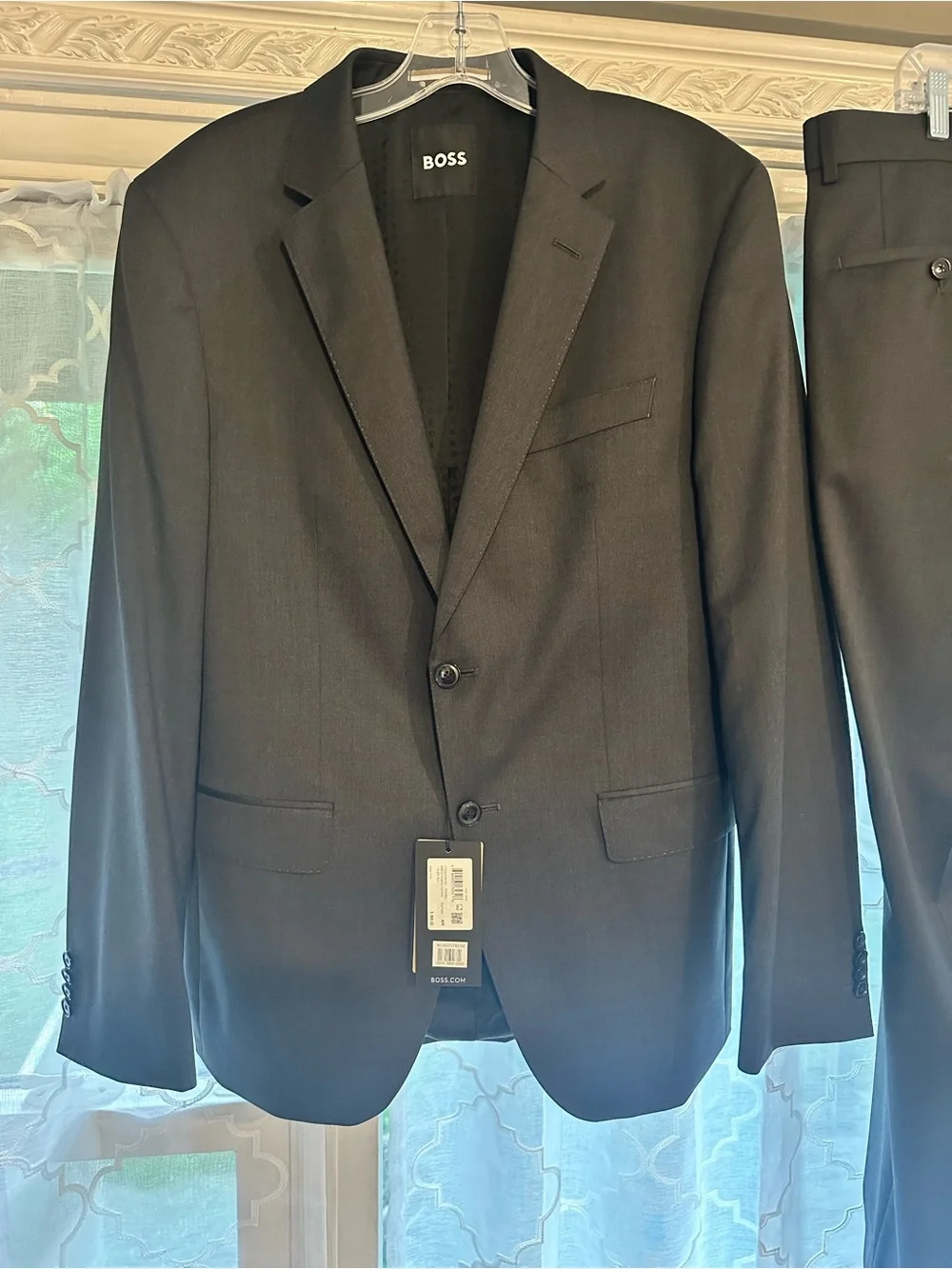 BOSS Hugo Boss Men's Dark Grey Wool 'H-Huge' Slim Fit 2-Piece Suit 40R NWT